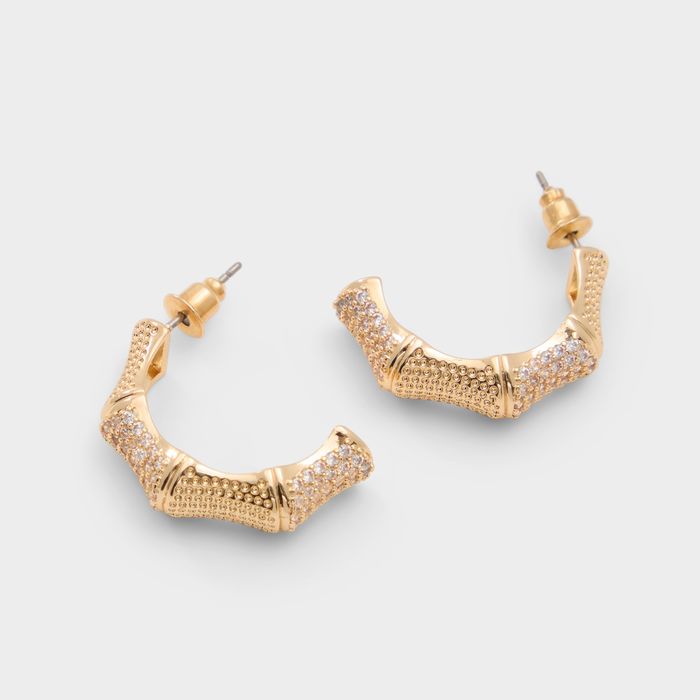 Pendientes cortos en oro - BAMBELLE