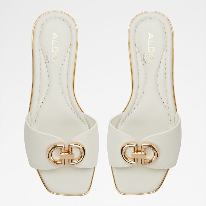 Sandalias planas ALDO para mujer, en piel, en negro y con puntera cuadrada DORENNA 001001043