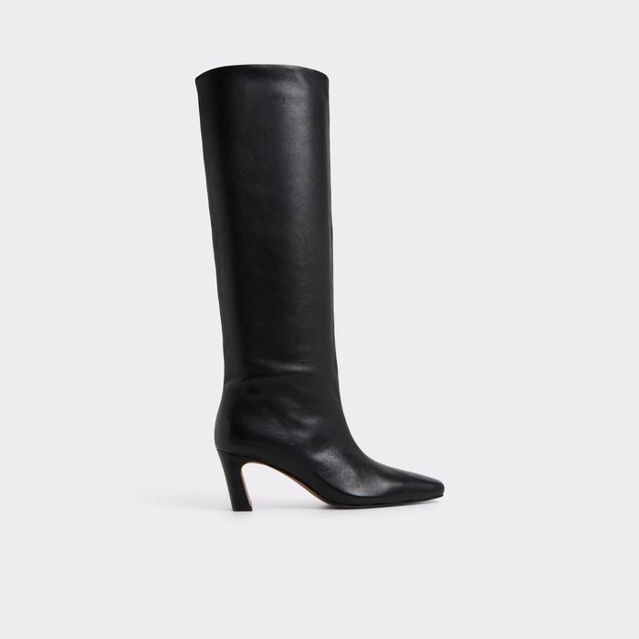 Botas en piel negro, tacón de aguja - BETHIE