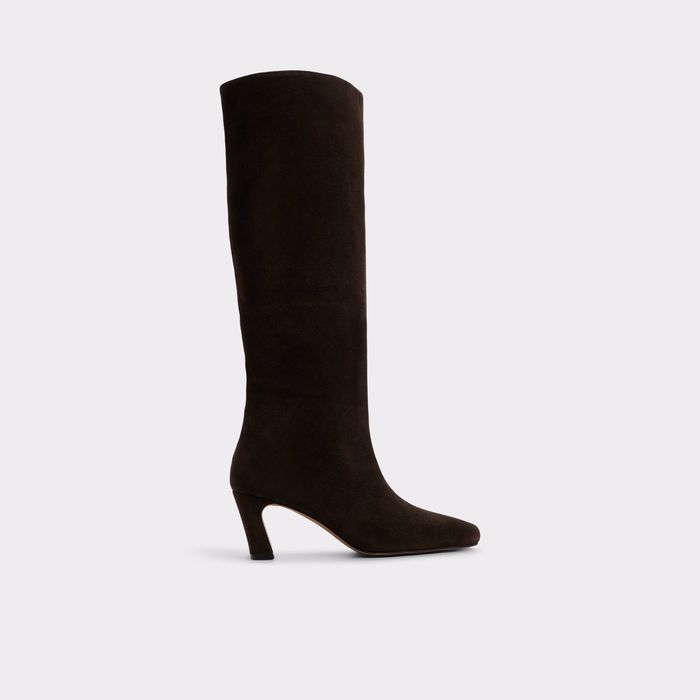 Botas en piel marrón, tacón de aguja - BETHIE