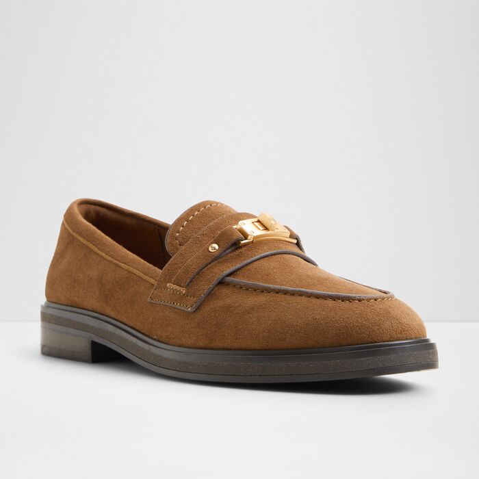 Mocassins rasos em pele cognac - BIATRICE
