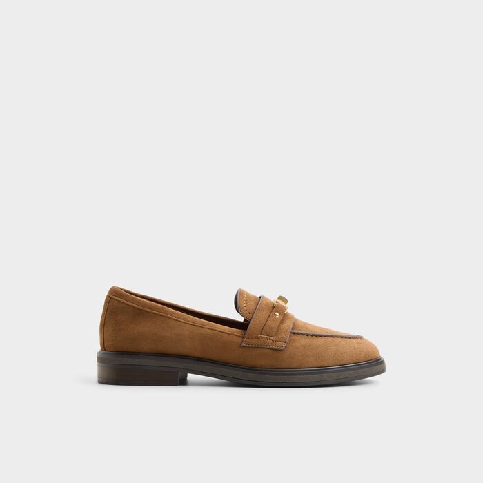 Mocassins rasos em pele cognac - BIATRICE