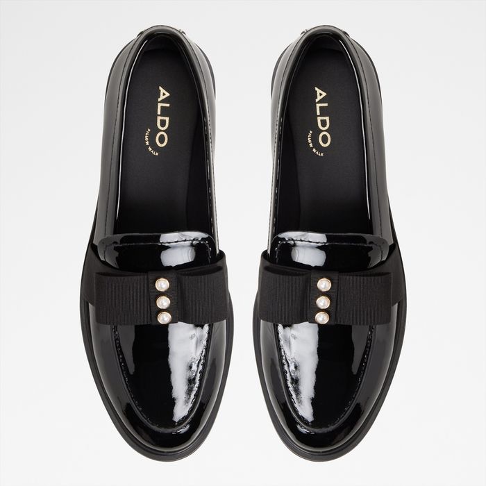 Mocasines planos en piel barniz negro - BISSOM