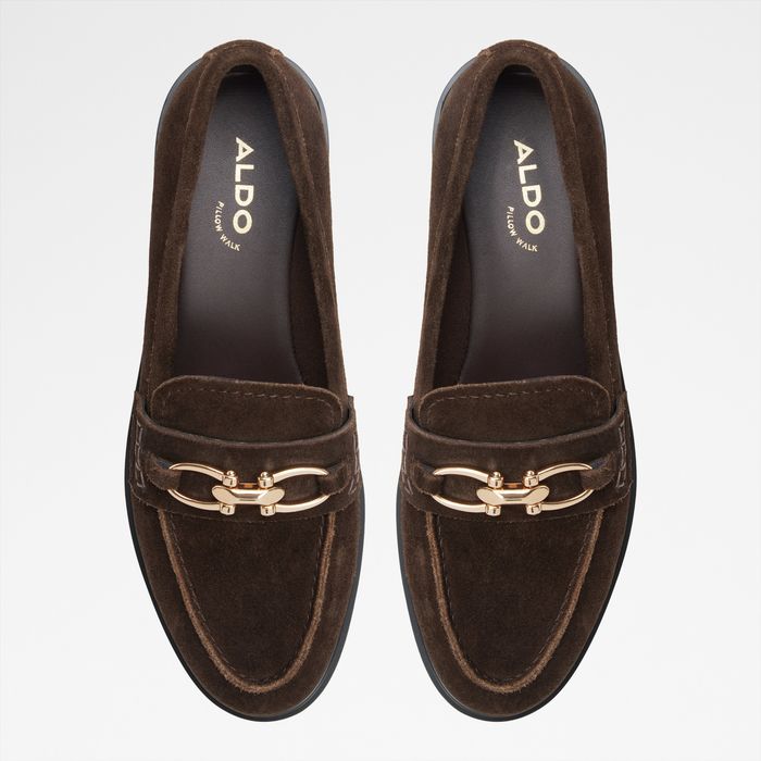 Mocassins rasos em pele castanho - BISSOM
