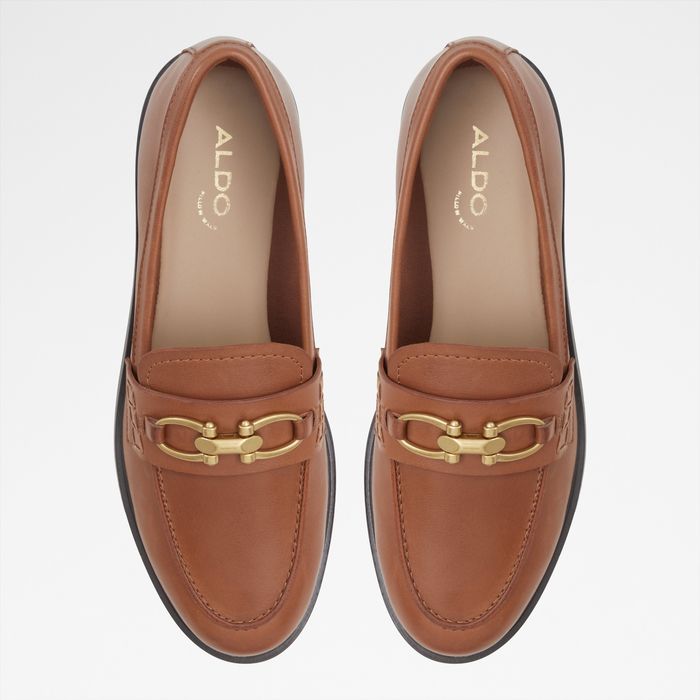 Mocasines planos en piel coñac - BISSOM