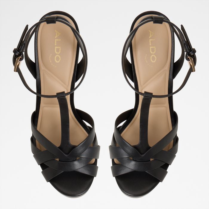Sandalias en negro, tacón de aguja - BORNEOLAAN
