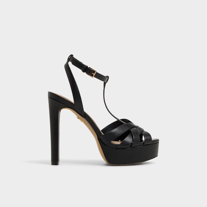 Sandalias en negro, tacón de aguja - BORNEOLAAN