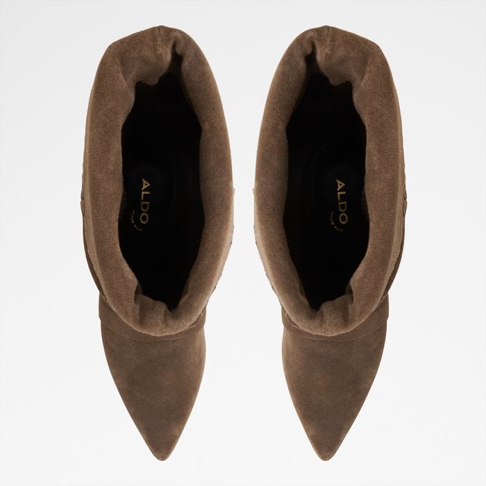 Botines en piel marrón, tacón de aguja - BOWY