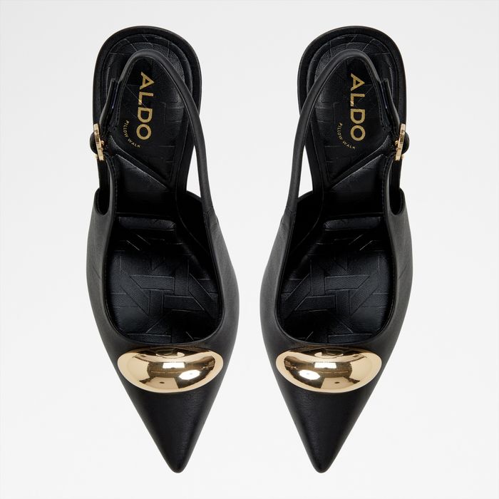 Zapatos de salón en piel negro, tacón de aguja - CAMBERLEY