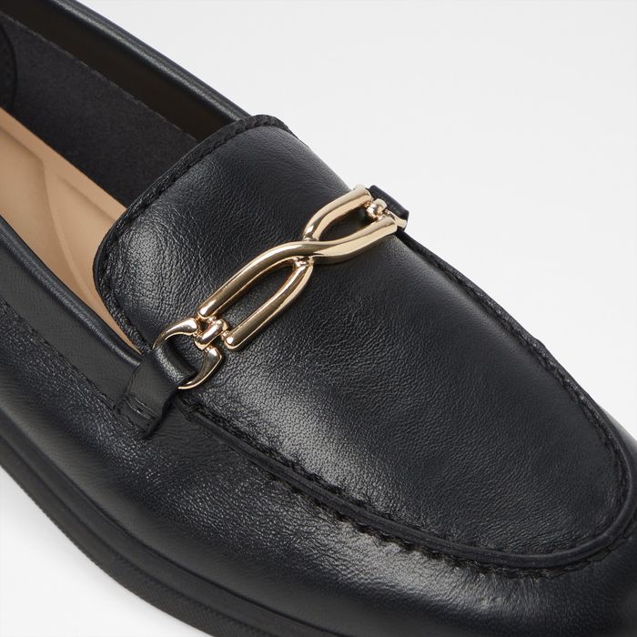 Mocasines planos en piel negro - CANINUS-IN