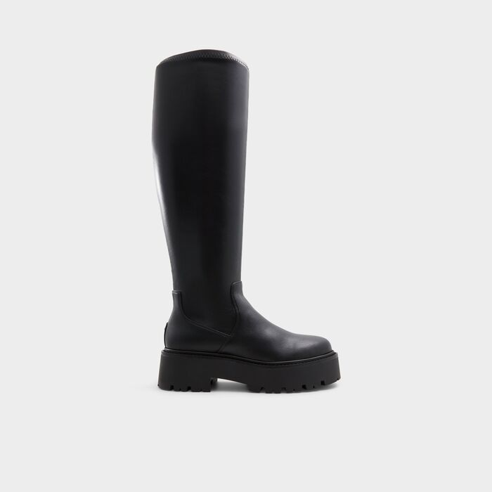 Botas de cano alto em preto, salto em bloco - CARELDEN