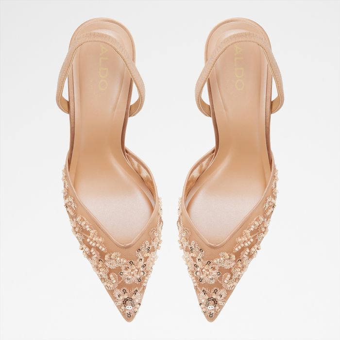 Zapatos de salón en beige, tacón de aguja - CAROLLINA