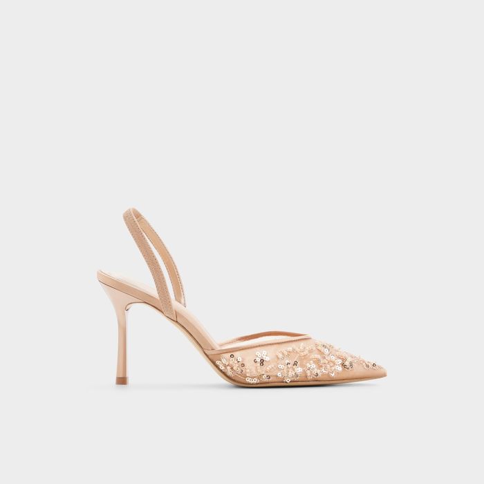 Zapatos de salón en beige, tacón de aguja - CAROLLINA