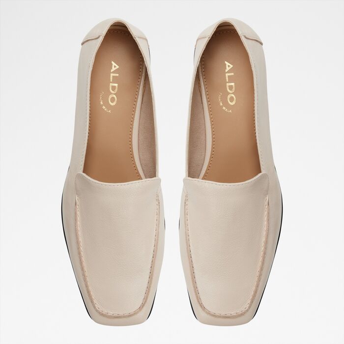 Mocasines planos en piel blanco - CARROBRERIA