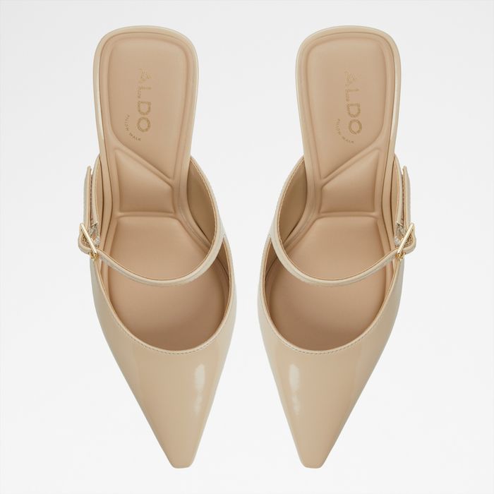 Zapatos de salón en barniz beige, tacón de aguja - CINCINNATI