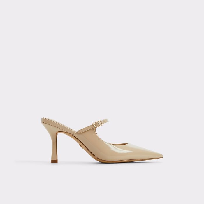 Zapatos de salón en barniz beige, tacón de aguja - CINCINNATI