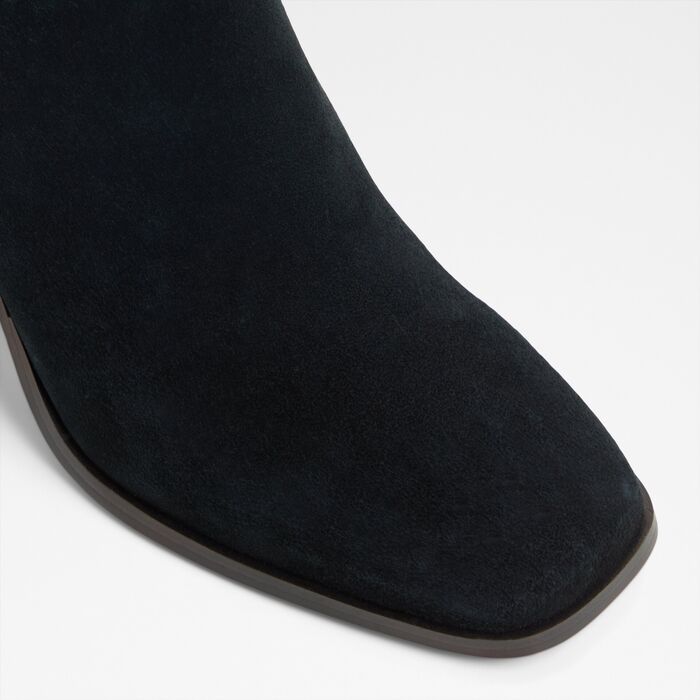Botas em pele preto, salto em bloco - CLARIMONDE