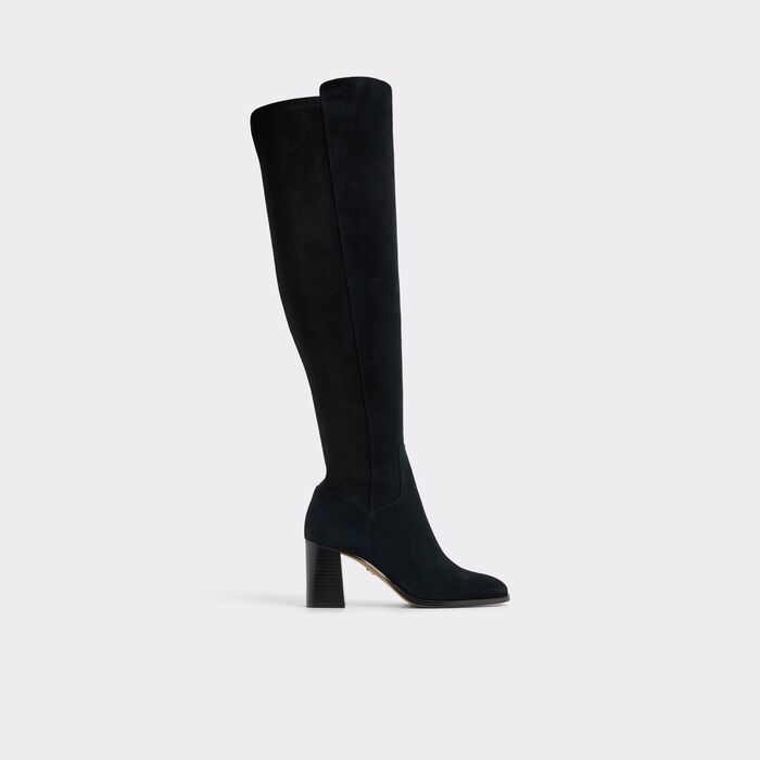 Botas em pele preto, salto em bloco - CLARIMONDE
