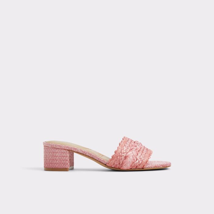 Mules en rosa, tacón bloque - CLAUDINA