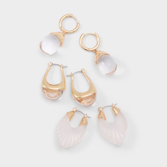 Brincos curtos em branco - CLEARGLLO
