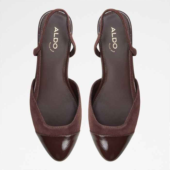 Sapatos rasos em pele castanho - CLEMENTINNE