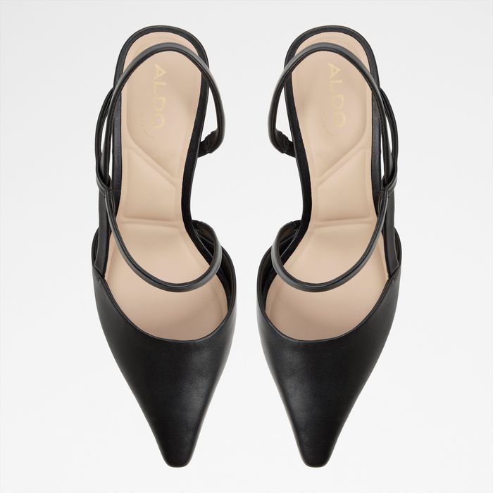 Sapatos em pele preto, salto em funil - CORDELA