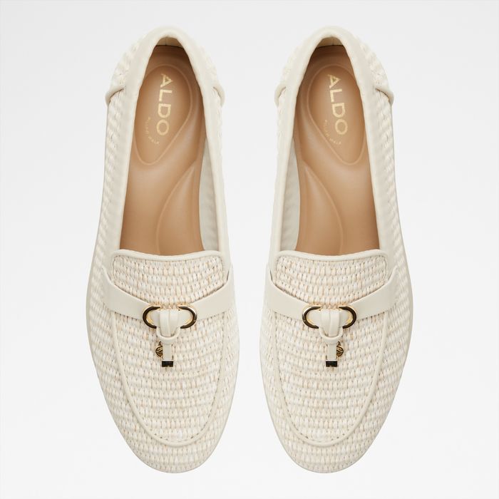 Sapatos de vela rasos em branco cru - CRERAS