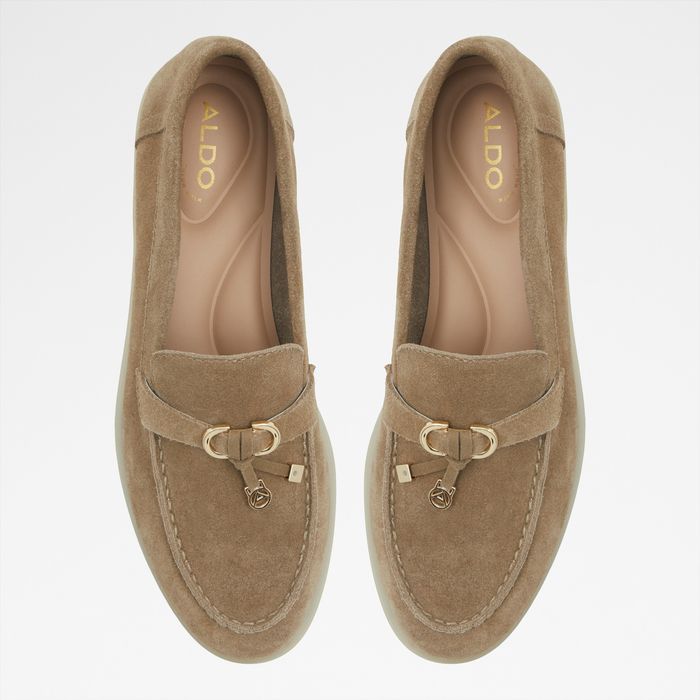Sapatos de vela rasos em pele bege - CRERAS