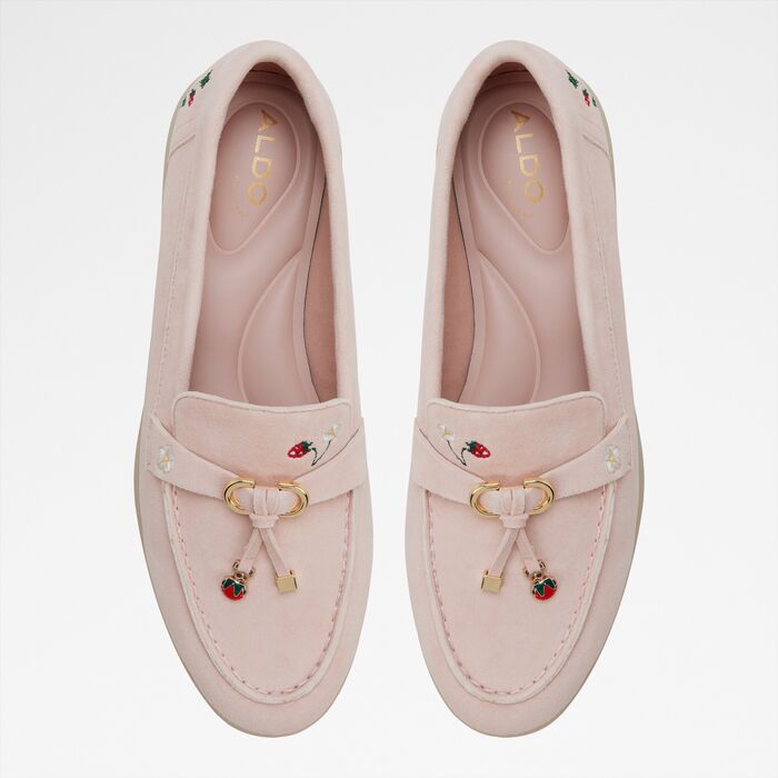 Mocasines planos en piel rosa - CRERAS