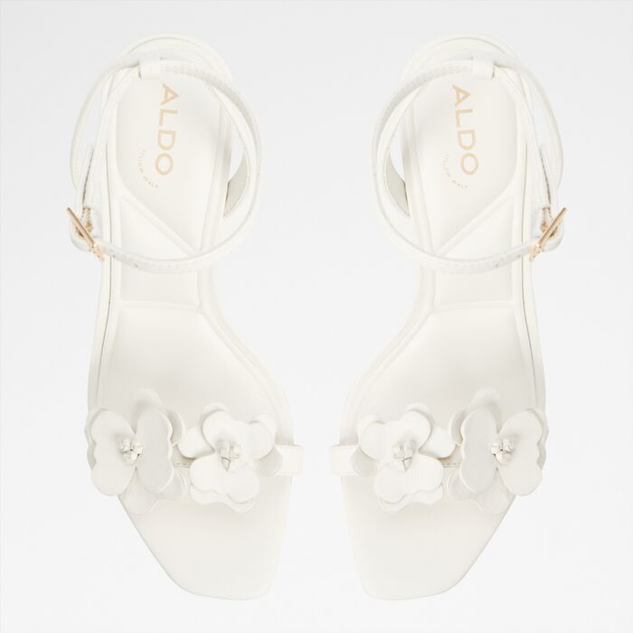 Sandalias en piel blanco, tacón de aguja - DAISYLILY