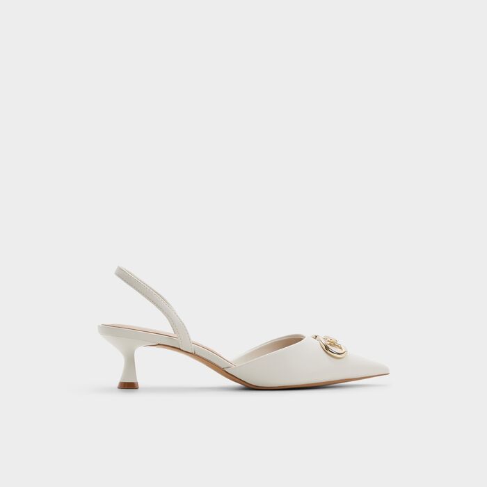 Sapatos em branco, salto em funil - DELICAT