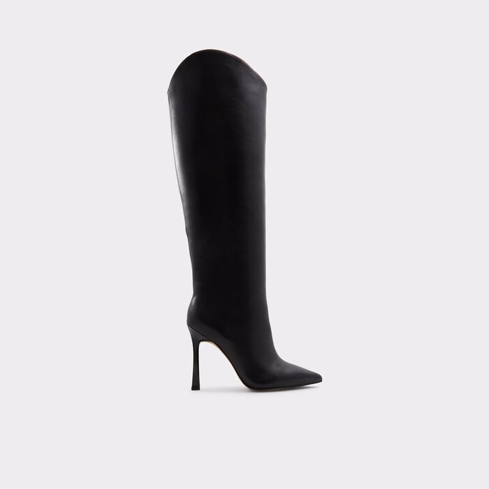 Botas em pele preto, salto fino - DEVONDRA