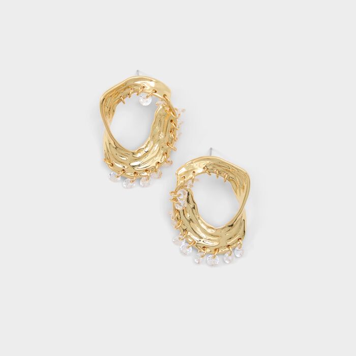 Brincos longos em dourado - DEWLIGHT
