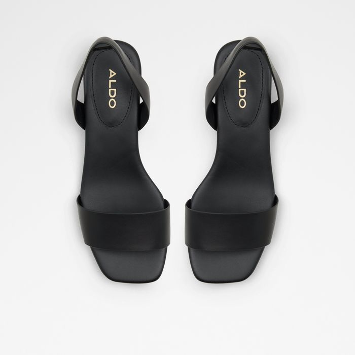 Sandalias planas ALDO para mujer, en piel, en negro y con puntera cuadrada DORENNA 001001043