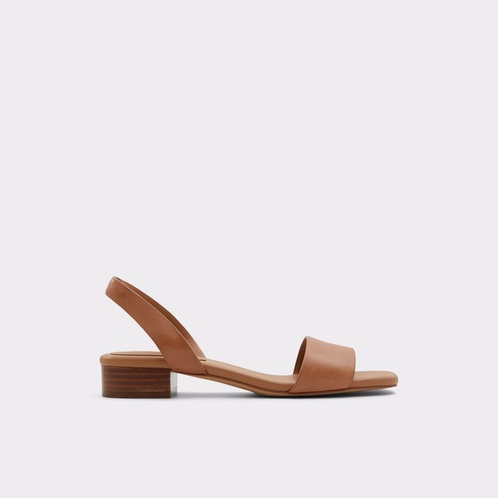 Sandalias planas en piel coñac - DORENNA