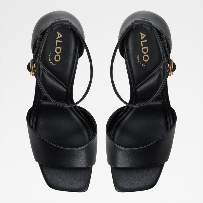 Sandalias en negro, tacón bloque - ELEONIA