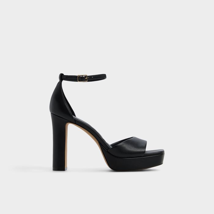 Sandalias en negro, tacón bloque - ELEONIA