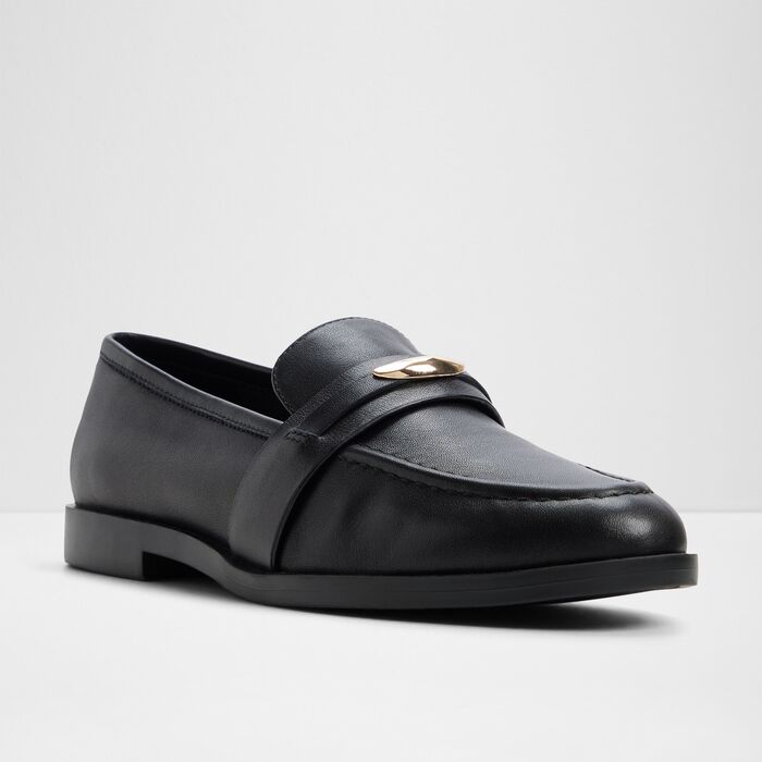 Mocasines planos en piel negro - ELLYA