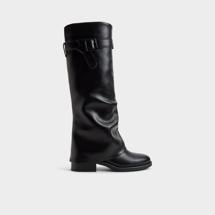 Botas de cano alto em preto, salto em bloco - ELOEWIEL
