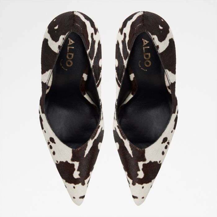 Zapatos de salón en piel blanco, tacón de aguja - EMELIE