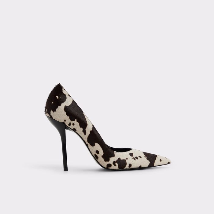 Zapatos de salón en piel blanco, tacón de aguja - EMELIE