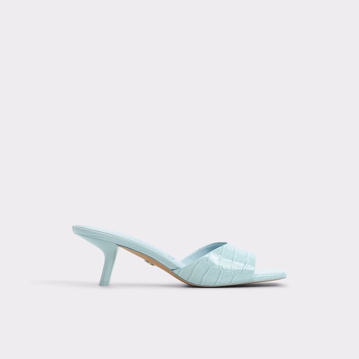 Mules en azul, tacón embudo - ENCHANTING