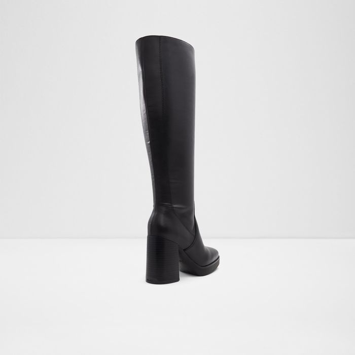 Botas em preto, salto em bloco com plataforma - EQUINE