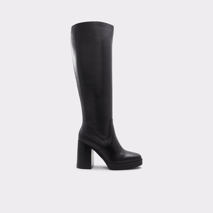 Botas em preto, salto em bloco com plataforma - EQUINE