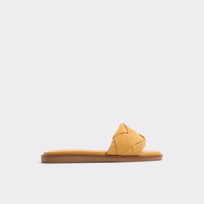 Sandalias planas en piel amarillo - ESTERELLE