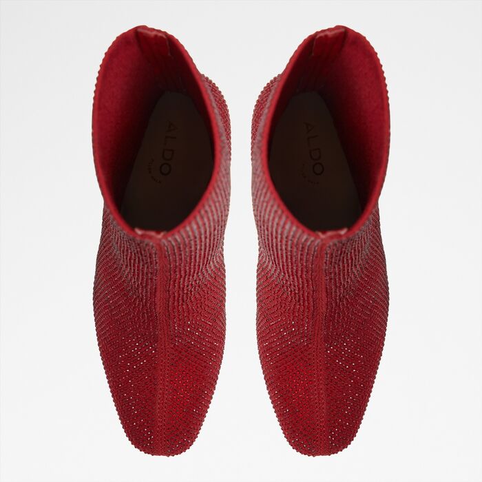 Botines en rojo, tacón bloque - FAELORA