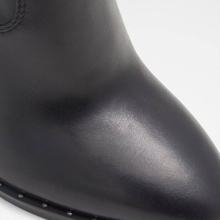 Botins em pele preto, salto em bloco - FARABRIREL