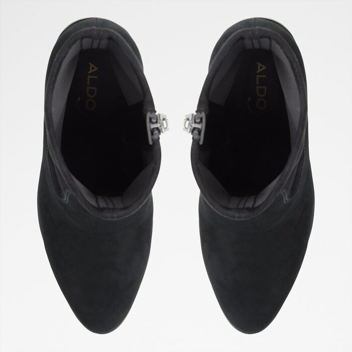 Botines en piel negro, tacón bloque - FARABRIREL