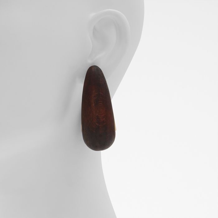 Pendientes largos en marrón - FARINGDON