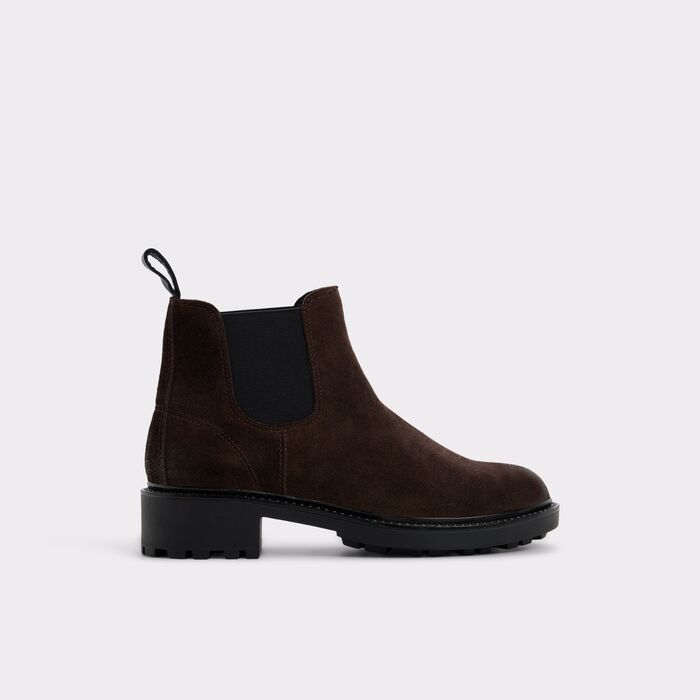 Botins rasos em pele castanho - FAVERSHAM